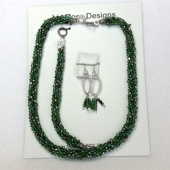 FINAL SALE PRICE OOAK Lia Rosa Designs Set in Green, Blue & Bronze - Picture 1 of 6